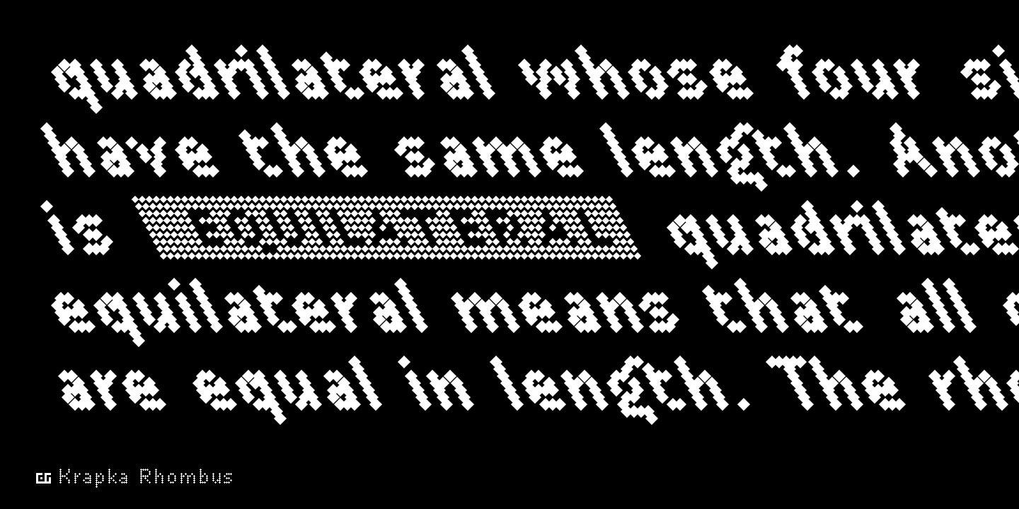 Przykład czcionki DR Krapka Rhombus Font Size10 px